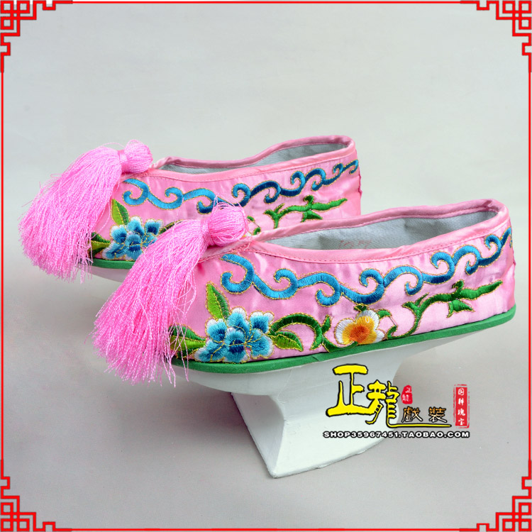 灵宝京越剧戏鞋花盆底清朝皇后贵妃宫女花盆底 旗鞋