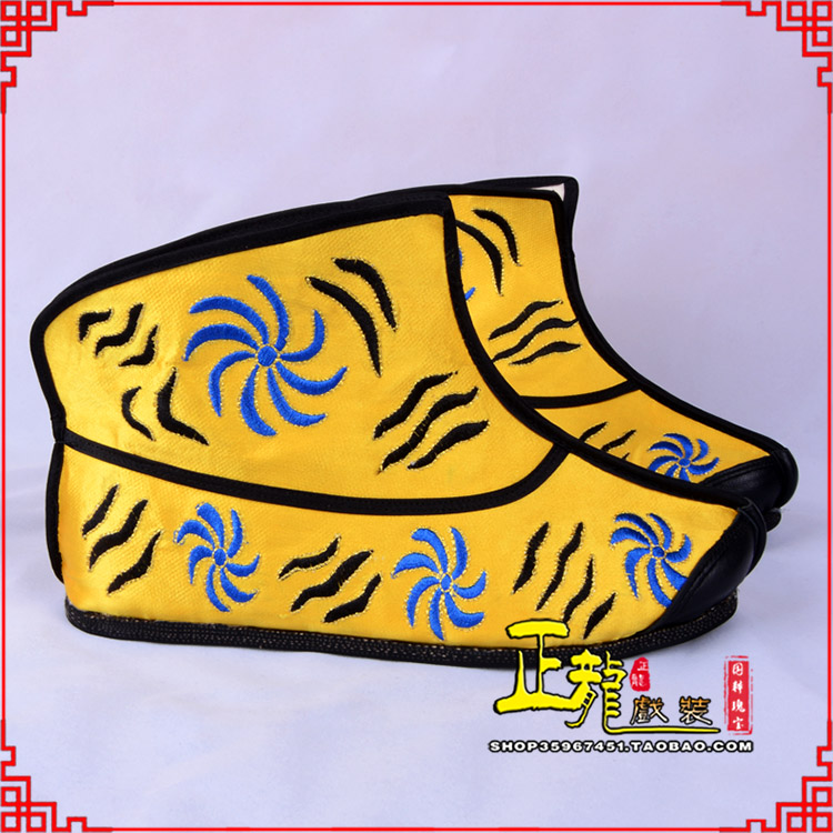 灵宝.美猴王靴子虎纹靴金黄快靴 猴鞋