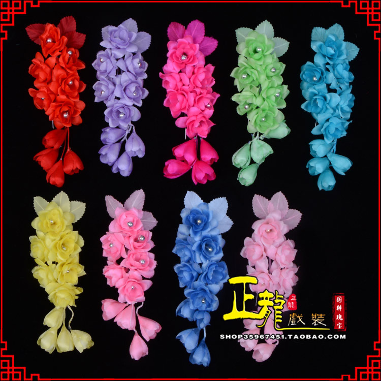 灵宝鬓花头饰小花头花 真丝绢花