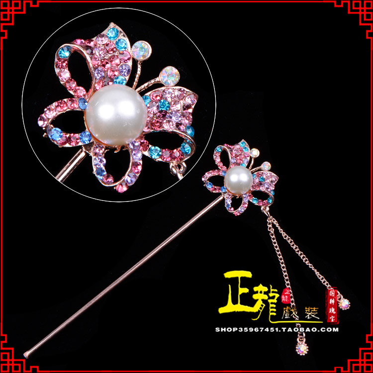 灵宝花旦小姐青衣头饰簪子 蝴蝶发簪